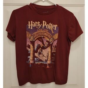 Harry Potter and the Sorcerers Stone Unisex Burgandy Graphic T-Shirt Size Medium